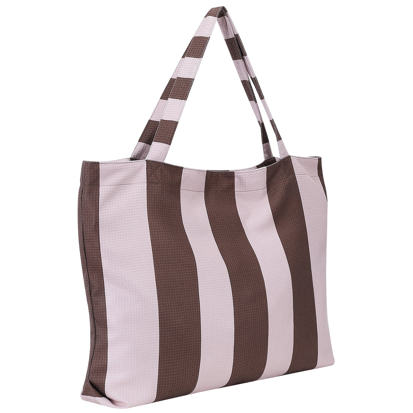 Duurzame bruin-beige strandtas van Piece of Sun, lichtgewicht en ideaal voor strand en vakantie.
